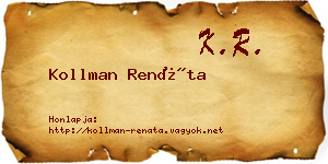 Kollman Renáta névjegykártya